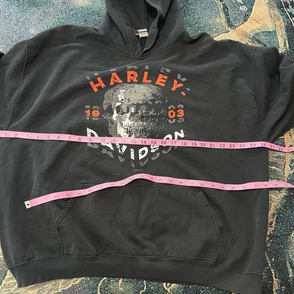 Harley-Davidson Skull Hoodie 2XL Eagle’s Nest Lathrop CA Black Biker Sweatshirt - Picture 12 of 15